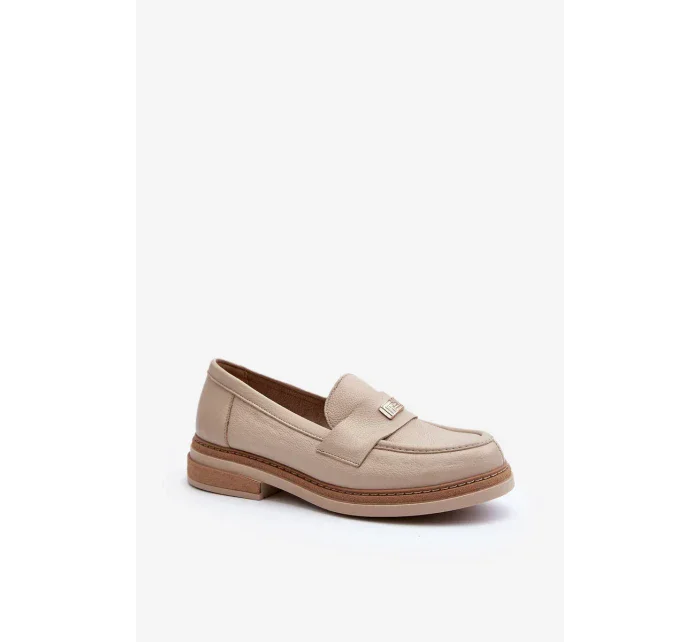 Dámské kožené mokasíny Zazoo, béžová Dámské kožené mokasíny Zazoo, béžová