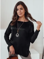 SILKINEA dámská oversize halenka s přívěskem černá FashionStreet RY2668