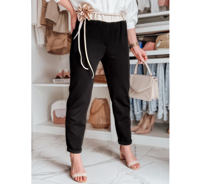 Dámské ležérní kalhoty s motýlem a květinami LEGISSA black FashionStreet UY2405