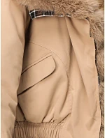 Krótka kurtka damska z beżowa model 22341035 - FashionStreet Krótka kurtka damska z beżowa model 22341035 - FashionStreet