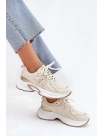 Dámské Tenisky Na Masivní Podešvi Béžové model 21702054 - Boto