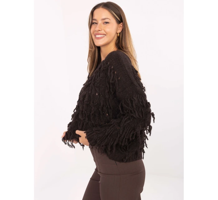 Sweter MI SW model 21314547 ciemny brązowy - FPrice Sweter MI SW model 21314547 ciemny brązowy - FPrice