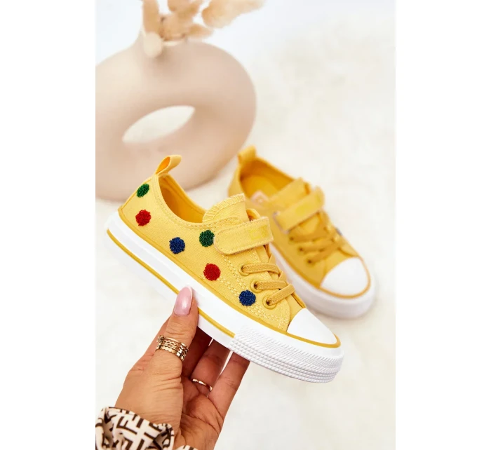 Children's Sneakers With Velcro BIG STAR JJ374056 Yellow Children's Sneakers With Velcro BIG STAR JJ374056 Yellow