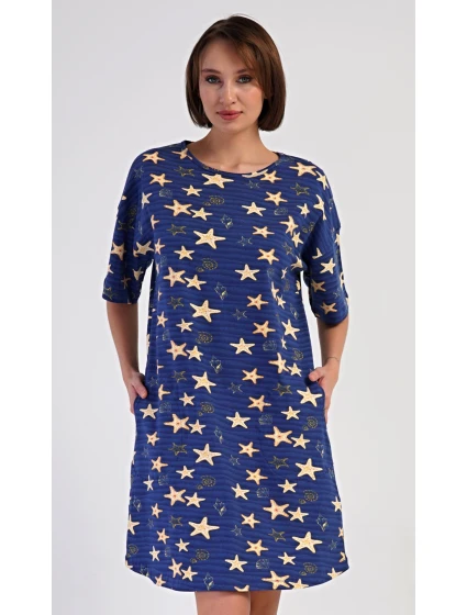 Dámské domácí šaty s tříčtvrtečním rukávem Hvězdy