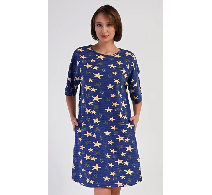 Dámské domácí šaty s tříčtvrtečním rukávem Hvězdy