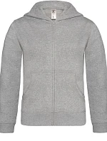 B&C Hooded Full Zip /kids Dětská mikina s kapucí 01.0682 heather grey