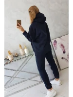 Zateplený set s mikinou s kapucí tmavě modrý Zateplený set s mikinou s kapucí tmavě modrý