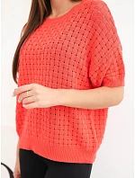 Dámský bavlněný svetr s krátkým rukávem model 22391370 - K-Fashion Dámský bavlněný svetr s krátkým rukávem model 22391370 - K-Fashion