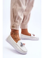 Dámské prolamované kožené mokasíny Bílé model 21618157 - EVENTO Dámské prolamované kožené mokasíny Bílé model 21618157 - EVENTO