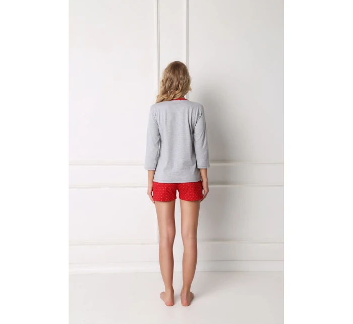 Pyžamo Cookie Short Grey-Red - Aruelle Pyžamo Cookie Short Grey-Red - Aruelle