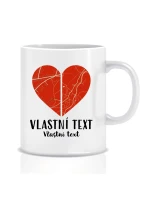 Personalizovaný klasický bílý keramický hrníček - dvě mapy jako srdce