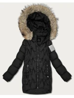 Černá dámská zimní bunda s kapucí Goodlookin (KK60563) Černá dámská zimní bunda s kapucí Goodlookin (KK60563)
