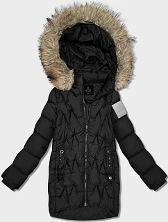 Dámská zimní bunda s kapucí Goodlookin černá (KK60563)