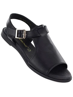 Dámské kožené sandály černé model 22099485