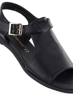 Dámské kožené sandály černé model 22099485