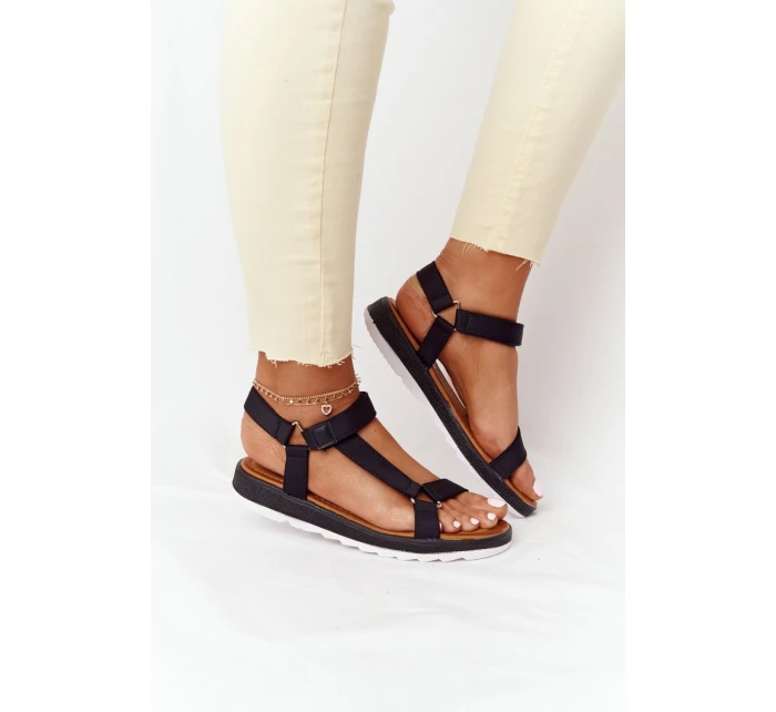 Dámské Sandály Na Gumové Podrážce Cerné Stranger Dámské Sandály Na Gumové Podrážce Cerné Stranger