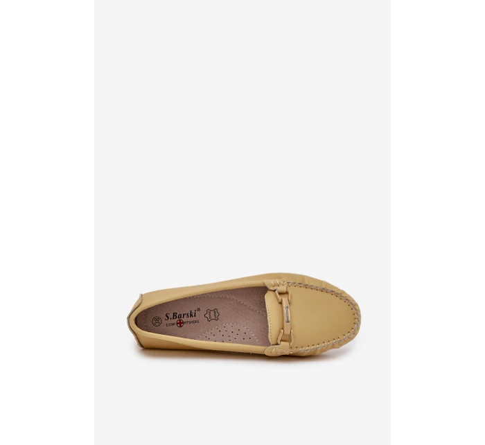 Ploché Kožené Mokasíny S Ozdobou model 21686049 Žluté - S.Barski