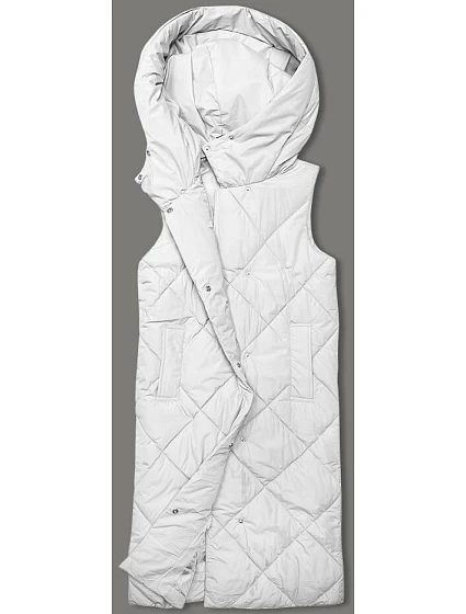 Dámská dlouhá vesta oversize bílá (5M3165-281) Dámská dlouhá vesta oversize bílá (5M3165-281)