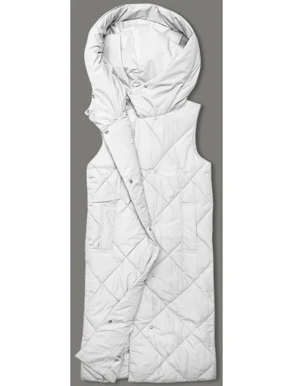 Dlouhá bílá dámská oversize vesta model 18934794 - J.STYLE