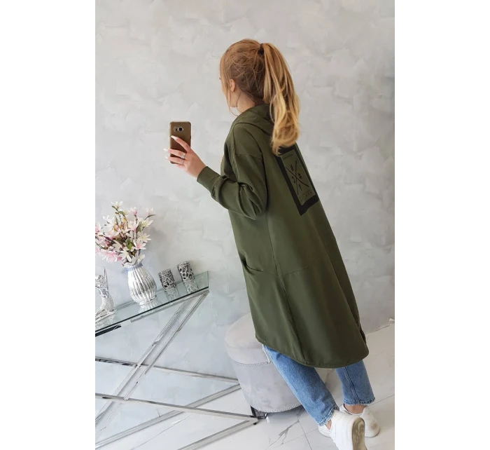 Kaki bunda s kapucí nadměrné velikosti Kaki bunda s kapucí nadměrné velikosti