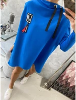 Oversize halenka s asymetrickými boky chrpově modrá Oversize halenka s asymetrickými boky chrpově modrá