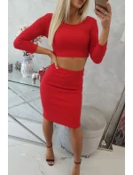 Souprava halenky a sukně červená Souprava halenky a sukně červená