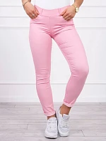Kalhoty z džínoviny světle růžové barvy