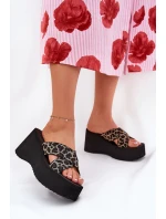 Dámské Klapky Na Klínu A Platformě Leopardí Černé model 21688200 - Boto Dámské Klapky Na Klínu A Platformě Leopardí Černé model 21688200 - Boto