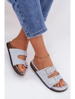 Dámské pantofle s přezkami Modré Oliena