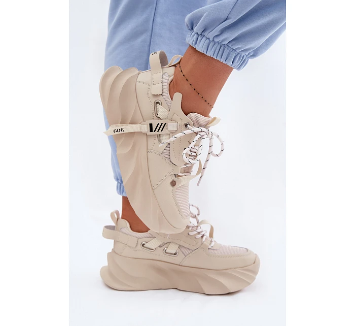 Kožené dámské tenisky GOE TT2N4012 Béžové