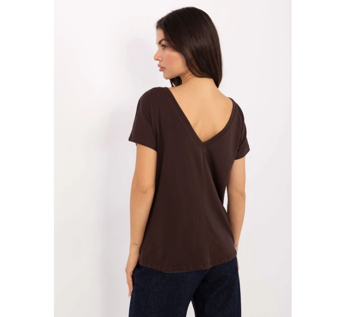 T shirt RV TS model 21730854 ciemny brązowy - FPrice T shirt RV TS model 21730854 ciemny brązowy - FPrice