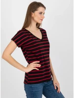 Dámské tričko RV TS 8567.26 černá a červená - FPrice Dámské tričko RV TS 8567.26 černá a červená - FPrice