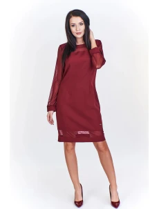 Dámské šaty M51965 vínové - Adika Collection