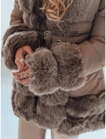 CITYGLANCE dámská zimní bunda s kožešinou hnědá FashionStreet TY5048 CITYGLANCE dámská zimní bunda s kožešinou hnědá FashionStreet TY5048