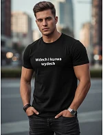 Pánské bavlněné tričko s humorným potiskem černé FashionStreet NX0111R