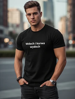 Pánské bavlněné tričko s humorným potiskem černé FashionStreet NX0111R