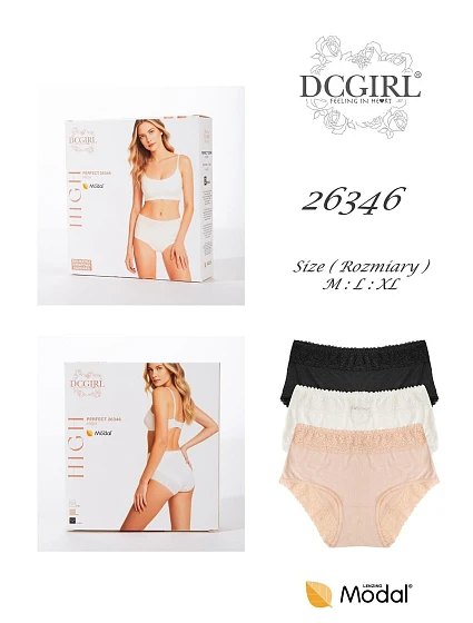 Kalhotky DC Girl 26346 A2, balení, velikosti M–XL Kalhotky DC Girl 26346 A2, balení, velikosti M–XL