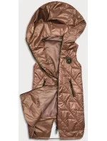 Prošívaná dámská vesta v karamelové barvě model 18016222 - S'WEST