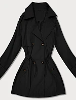 Goodlookin krátký trenčkot s knoflíky černý (KK60415-1#)