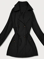 Goodlookin krátký trenčkot s knoflíky černý (KK60415-1#)