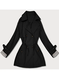 Goodlookin krátký trenčkot s knoflíky černý (KK60415-1#)