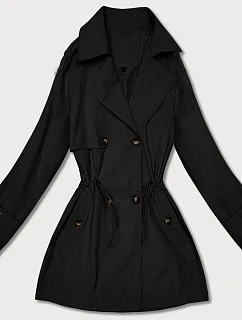 Goodlookin krátký trenčkot s knoflíky černý (KK60415-1#)