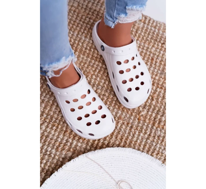 Dámské Nazouváky Bílé Pěnové Crocsy EVA Dámské Nazouváky Bílé Pěnové Crocsy EVA