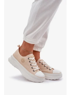 Dámské tenisky na masivní podešvi Big Star – béžové