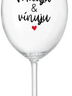 MILUJU & VÍNUJU - čirá sklenice na víno 350 ml