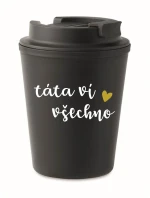 TÁTA VÍ VŠECHNO - černý termohrnek 300 ml