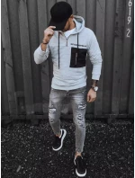 Pánská šedá mikina model 21966815 - Dstreet Pánská šedá mikina model 21966815 - Dstreet