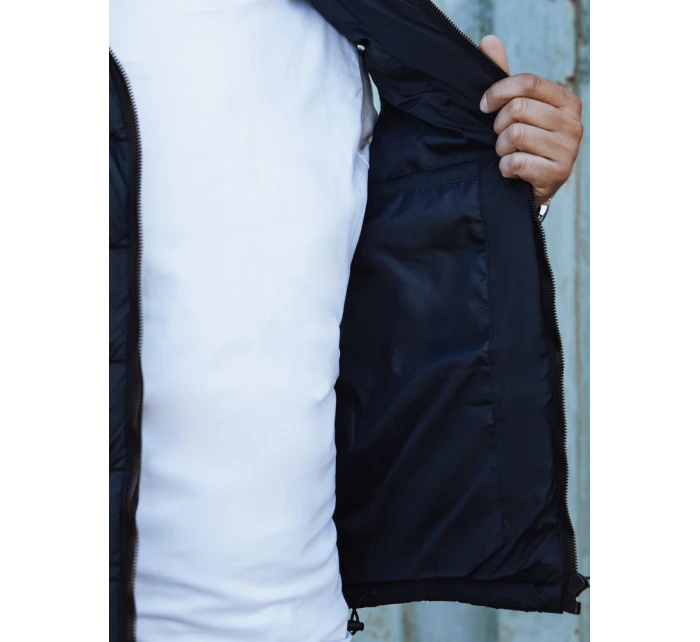 Pánská prošívaná vesta s kapucí tmavě modrá model 21979569 - Dstreet