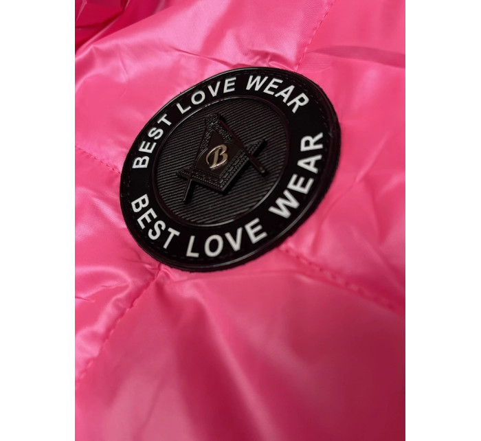 Růžová dámská vesta s ozdobným prošíváním (B8230-83)