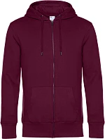 B&C KING Zipped Hood_° Pánská mikina s kapucí 01.U03K dark cherry